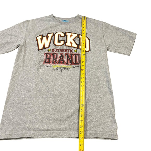 WCKD Brand T Shirt Gray Y2K Style Short Sleeve Graphic Size Medium - Picture 6 of 8